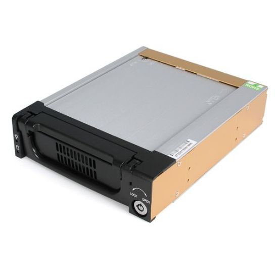 Image de StarTech.com Rack Amovible Robuste en Aluminium 5.25" avec Ventilateur pour Disque Dur SATA 3.5" (DRW150SATBK)