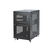 Image de StarTech.com Armoire Rack Serveur 18U à 4 Montants, Armoire Verrouillable 19" pour Ordinateur/AV/Équipement IT, Rack Réseau pour Bureau/Domicile avec Roulettes et Rails de Mont ... (RK1833BKM)
