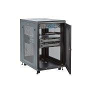 Image de StarTech.com Armoire Rack Serveur 18U à 4 Montants, Armoire Verrouillable 19" pour Ordinateur/AV/Équipement IT, Rack Réseau pour Bureau/Domicile avec Roulettes et Rails de Mont ... (RK1833BKM)