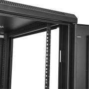 Image de StarTech.com Armoire Rack Serveur 18U à 4 Montants, Armoire Verrouillable 19" pour Ordinateur/AV/Équipement IT, Rack Réseau pour Bureau/Domicile avec Roulettes et Rails de Mont ... (RK1833BKM)