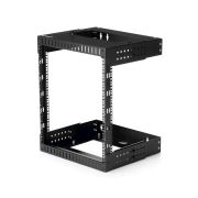 Image de StarTech.com Rack Réseau Mural 12U à 2 Montants, Rack Serveur 19" à Cadre Ouvert avec Profondeur Ajustable, Rack de Données Mural pour IT/AV/Panneau de Patch/ Equipement IT - ... (RK12WALLOA)