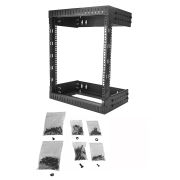 Image de StarTech.com Rack Réseau Mural 12U à 2 Montants, Rack Serveur 19" à Cadre Ouvert avec Profondeur Ajustable, Rack de Données Mural pour IT/AV/Panneau de Patch/ Equipement IT - ... (RK12WALLOA)