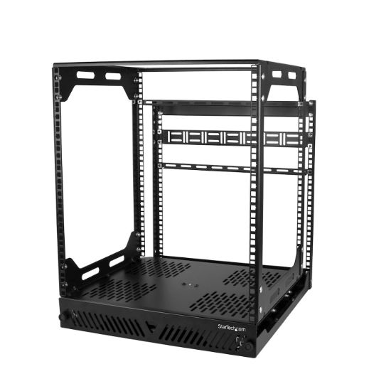 Image de StarTech.com Rack Réseau à Cadre Ouvert 12U 19", Coulissant et Rotatif - Rack de Données/ AV à 4 Montants - Rack d'Equipement IT Coulissant de 40,6cm de Profondeur avec Gestion ... (PORACK12U)