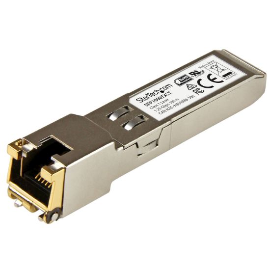 Image de StarTech.com Module de transceiver SFP 1000Base-TX Gigabit RJ45 en cuivre - Conforme aux normes MSA - 100 m (SFP1000TXST)