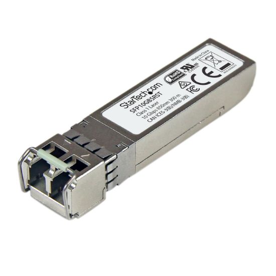 Image de StarTech.com Module de transceiver SFP+ 10GBase-SR à fibre optique 10 Gigabit - Conforme aux normes MSA - Multimode LC - 300 m (SFP10GBSRST)