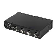 Image de StarTech.com Switch KVM DisplayPort à 4 Ports - 4K60Hz - Écran Unique - Switch KVM USB UHD DP 1.2 à 2 Ports avec Hub USB 3.0 Intégré et Audio - Dell HP Apple Lenovo - Conforme ... (SV431DPUA2)