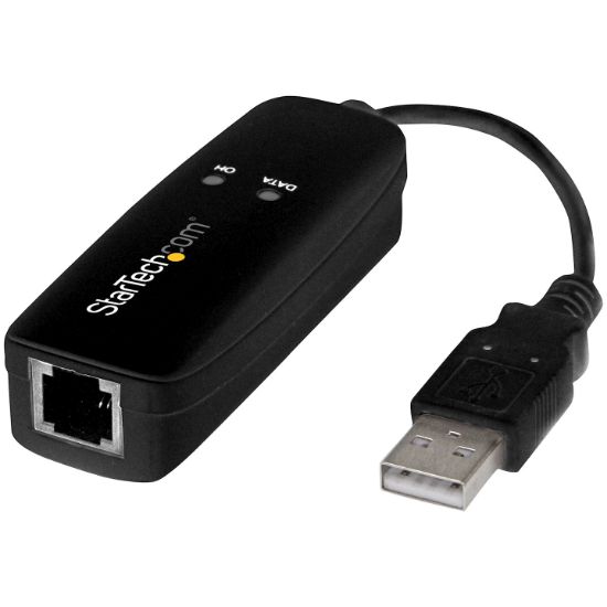 Image de StarTech.com Modem Fax USB 2.0 - Modem Externe Matériel 56K Dial Up V.92 /Dongle/Adaptateur - Modem Fax pour PC Portable - Prise Téléphonique USB - Modem Données USB - Fax Rés ... (USB56KEMH2)