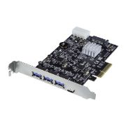 Image de StarTech.com Carte contrôleur PCIe à 4 ports USB 3.1 (10 Gb/s) avec 2 voies dédiés - 3x USB-A et 1x USB-C (PEXUS313AC2V)