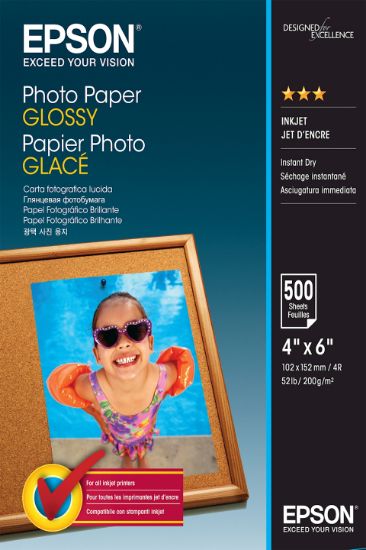 Image de Epson Photo Paper Glossy - 10x15cm - 500 Feuilles (C13S042549)