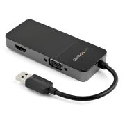 Image de StarTech.com Adaptateur USB 3.0 vers HDMI VGA 1080p - Adaptateur Convertisseur d'Écran Multiport Double Écran/Multi-Écran 4K/1080p 4k USB Type A - Carte Graphique Externe (USB32HDVGA)