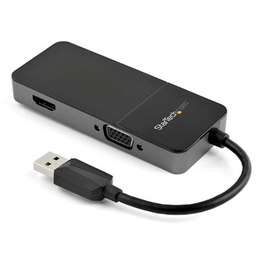 Image de StarTech.com Adaptateur USB 3.0 vers HDMI VGA 1080p - Adaptateur Convertisseur d'Écran Multiport Double Écran/Multi-Écran 4K/1080p 4k USB Type A - Carte Graphique Externe (USB32HDVGA)