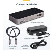 Image de StarTech.com Station d'Accueil Triple Moniteur USB-C - Dock Triple HDMI/DP 4k USB-C - Hub USB 5x - GbE - 100W PD - Docking Station Universelle Multi-Écrans - Compatible Th ... (116E-USBC-DOCK)