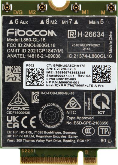 Image de HP XMM 7560 R+ LTE-Advanced Pro WWAN (7P993AA)