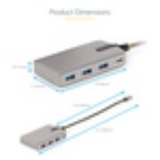 Image de StarTech.com Hub USB-C à 4 Ports avec Sortie Vidéo USB-C DP Alt Mode 4K 60Hz - 3x USB-A, 1x USB Type-C, 100W Power Delivery Pass-Through, USB 3.2 10Gbps, Câble 30cm, Hub U ... (HB31C3A1CDPPD3)