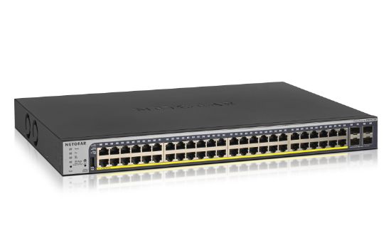 Image de NETGEAR commutateur réseau Géré L2/L3/L4 Gigabit Ethernet (10/100/1000) Connexion Ethernet, supportant l'alimentation via ce port (PoE) 1U Noir (GS752TP-300EUS)