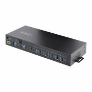 Image de StarTech.com Hub Industriel à 16 Ports USB 5Gbps avec Adaptateur d'Alimentation, Boîtier Métallique, Montable, Protection ESD, Bornier d'Alimentation, Chargeur USB, ... (S5G16AINDS-USB-A-HUB)