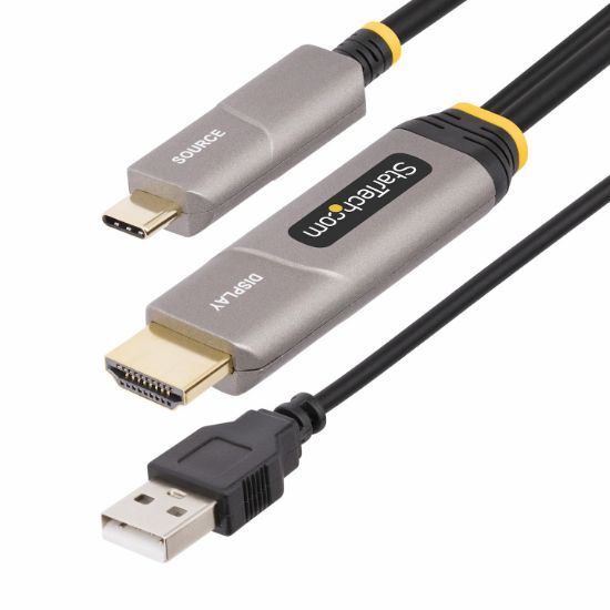 Image de StarTech.com Câble USB-C vers HDMI 2.0 Optique Actif (AOC) de 9,15m, 4K 60Hz, Classé CL3, Câble Optique Actif, Câble Adaptateur USB Type-C vers HDMI Unidirectionnel (145B-USBC-HDMI4K-AOC)