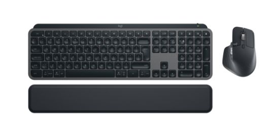 Image de Logitech MX Keys S Combo clavier Souris incluse Bureau RF sans fil + Bluetooth AZERTY Belge Graphite (920-011607)