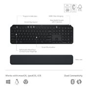 Image de Logitech MX Keys S Combo clavier Souris incluse Bureau RF sans fil + Bluetooth AZERTY Belge Graphite (920-011607)