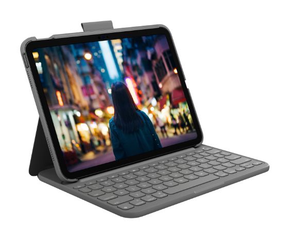 Image de Logitech Slim Folio Gris Bluetooth QWERTZ Suisse Qwertz (920-011424)