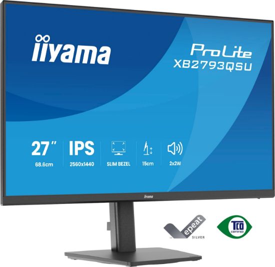 Image de iiyama ProLite écran plat de PC 68,6 cm (27") 2560 x 1440 pixels Quad HD LED Noir (XB2793QSU-B1)
