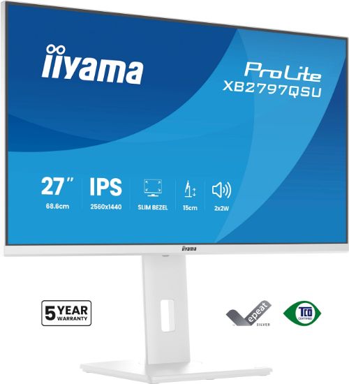 Image de iiyama ProLite écran plat de PC 68,6 cm (27") 2560 x 1440 pixels Quad HD LED Blanc (XB2797QSU-W1)