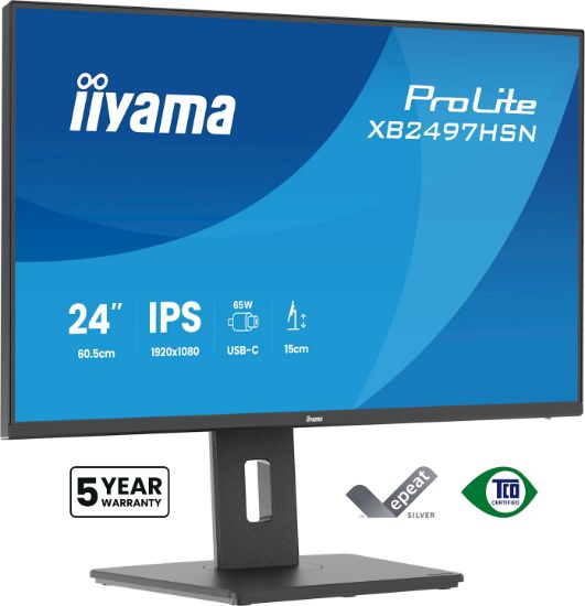 Image de iiyama ProLite écran plat de PC 60,5 cm (23.8") 1920 x 1080 pixels Full HD LED Noir (XB2497HSN-B1)
