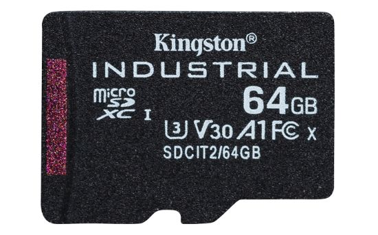 Image de Kingston Technology Carte 64GB microSDXC Industrielle C10 A1 pSLC emballage individuel sans adaptateur (SDCIT2/64GBSP)