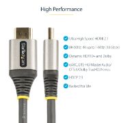 Image de StarTech.com Câble HDMI 2.1 8K de 2 m - Câble HDMI ultra haut débit certifié 48Gbps - 8K 60Hz/4K 120Hz HDR10+ eARC - Câble HDMI Ultra HD 8K - Écran/TV/Affichage - Gaine flexibl ... (HDMM21V2M)