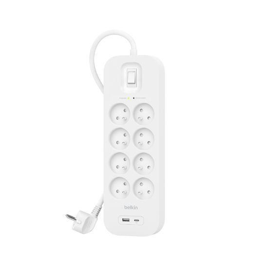 Image de Belkin protection surtension Blanc 8 sortie(s) CA 2 m (SRB003CA2M)