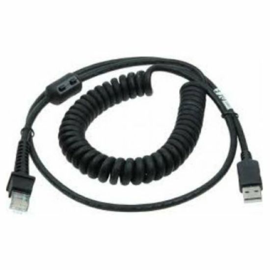 Image de Datalogic Cable, USB, Type A,TPUW, Coiled, 2.4m, Black Accessoire de lecteurs de codes à barres - Noir (90A052285)