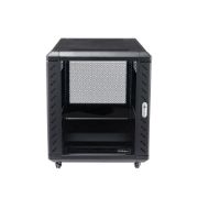 Image de StarTech.com Armoire Rack Serveur 12U à 4 Montants, Armoire Verrouillable 19" pour Ordinateur/AV/Équipement IT, Rack Réseau pour Bureau/Domicile avec Roulettes et Rails de Mont ... (RK1236BKF)