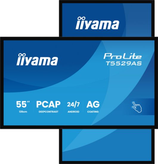 Image de iiyama Écran d'affichage dynamique En forme de kiosk 138,7 cm (54.6") LED Wifi 450 cd/m² 4K Ultra HD Noir Écran tactile Intégré dans le processeur Android 24/7 (T5529AS-B1AG)
