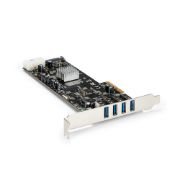 Image de StarTech.com Carte Contrôleur PCI Express vers 4 Ports USB 3.0 avec 4 voies dédiés de 5 Gb/s - UASP - Alim SATA / LP4 (PEXUSB3S44V)