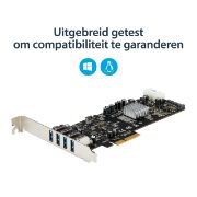 Image de StarTech.com Carte Contrôleur PCI Express vers 4 Ports USB 3.0 avec 4 voies dédiés de 5 Gb/s - UASP - Alim SATA / LP4 (PEXUSB3S44V)