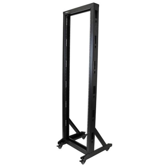 Image de StarTech.com Rack Serveur Mobile 42U à 2 Mâts, Rack Réseau 19" à 2 Mâts avec Roulettes, Rack Ouvert Roulant pour Équipement AV/Data/Media/IT, Rack Ordinateur pour la Maison/B ... (2POSTRACK42)