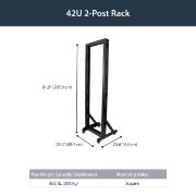 Image de StarTech.com Rack Serveur Mobile 42U à 2 Mâts, Rack Réseau 19" à 2 Mâts avec Roulettes, Rack Ouvert Roulant pour Équipement AV/Data/Media/IT, Rack Ordinateur pour la Maison/B ... (2POSTRACK42)