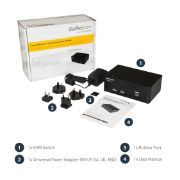 Image de StarTech.com Switch KVM DisplayPort double affichage à 2 ports - 4K 60 Hz (SV231DPDDUA2)