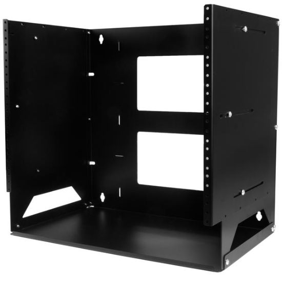 Image de StarTech.com Rack Réseau Mural 8U à 2 Montants avec Étagère Intégrée, Rack de Données Mural avec Profondeur Ajustable pour Équipement AV/Ordinateur/IT, Petit Rack de Serveur ... (WALLSHELF8U)