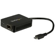 Image de StarTech.com Adaptateur réseau USB-C vers fibre optique Gigabit Ethernet avec SFP ouvert (US1GC30SFP)