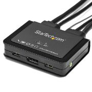 Image de StarTech.com Commutateur KVM à 2 ports USB 4K 60 Hz DisplayPort avec câbles incorporés (SV211DPUA4K)