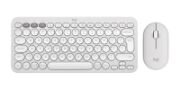 Image de Logitech Pebble 2 Combo clavier Souris incluse Universel RF sans fil + Bluetooth QWERTY US International Blanc (920-012240)
