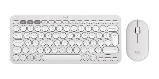 Image de Logitech Pebble 2 Combo clavier Souris incluse Universel RF sans fil + Bluetooth QWERTY US International Blanc (920-012240)