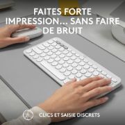 Image de Logitech Pebble 2 Combo clavier Souris incluse Universel RF sans fil + Bluetooth QWERTY US International Blanc (920-012240)