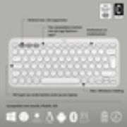 Image de Logitech Pebble 2 Combo clavier Souris incluse Universel RF sans fil + Bluetooth QWERTY US International Blanc (920-012240)