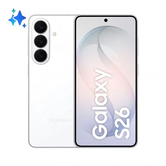 Image de Samsung Galaxy S26 16 cm (6.3") Double SIM Android 16.0 5G USB Type-C 12 Go 256 Go 4300 mAh Blanc (SM-S942BZWGEUB)