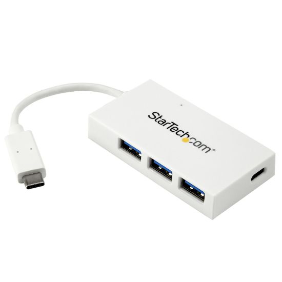 Image de StarTech.com Hub USB-C à 4 Ports avec 1x USB-C & 3x USB-A SuperSpeed - Alimenté par Bus - Hub USB 3.0 Portable - USB 3.2 Gen 1 (5Gbps) Type-C - Blanc (HB30C3A1CFBW)