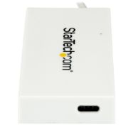 Image de StarTech.com Hub USB-C à 4 Ports avec 1x USB-C & 3x USB-A SuperSpeed - Alimenté par Bus - Hub USB 3.0 Portable - USB 3.2 Gen 1 (5Gbps) Type-C - Blanc (HB30C3A1CFBW)