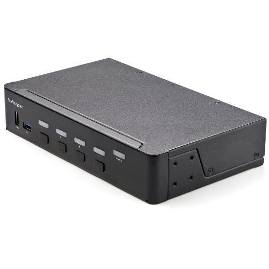Image de StarTech.com Commutateur KVM HDMI à 4 Ports - Moniteur Unique 4K 60Hz Ultra HDR - Commutateur KVM de Bureau HDMI 2.0 avec Hub USB 3.0 à 2 Ports (5Gbps) et 4x USB 2.0 HID, Aud ... (SV431HU34K6)