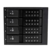 Image de StarTech.com Rack amovible / Backplane sans tiroir pour 4x HDD SAS II/SATA III 6Gb/s de 3,5" avec échange à chaud - Aluminium (HSB4SATSASBA)